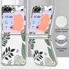 Astronaut Cartoon Pattern Case For Samsung Galaxy Z FlIP 7 FE 6 5 Z Flip7 Flip6 Flip5 Luxury Plating PC+PU Leather Hybrid Folding Phone Cover