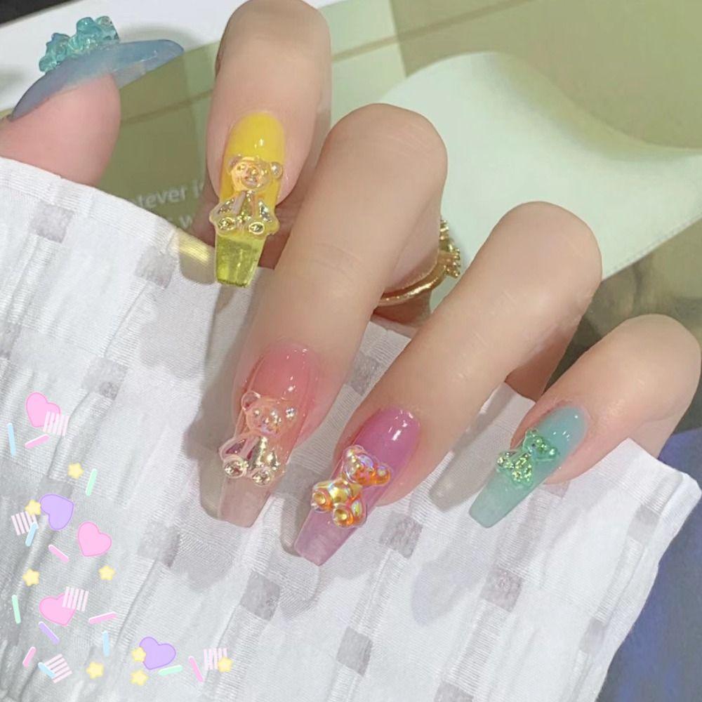 Lollipop Bead Butterfly 3D Resin Nail Charms Mix Colors Nail Accessories  DIY Manicure