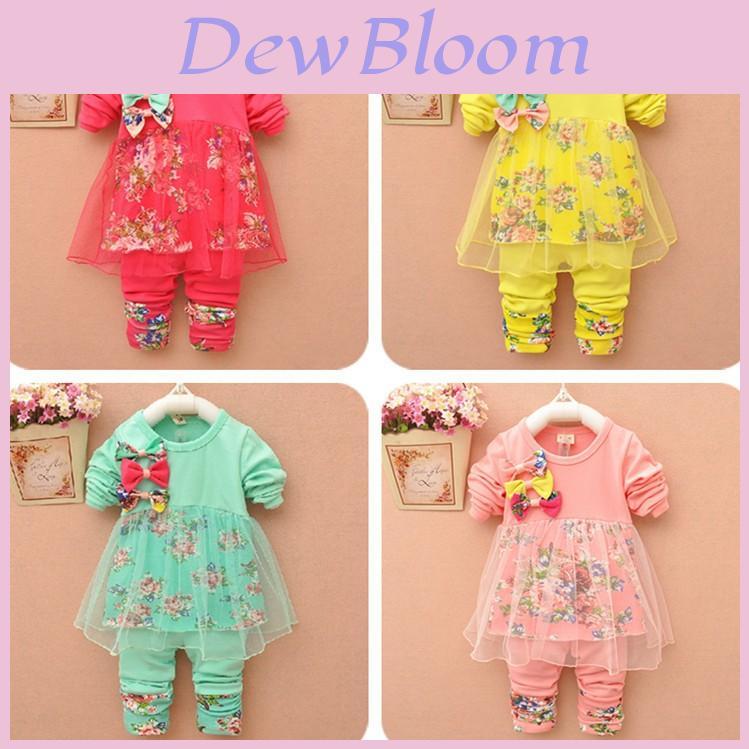 Versatile Toddler Infant Kids Baby Girls Outfits Clothes T-shirt Tops Dress And Pants 2pcs Set