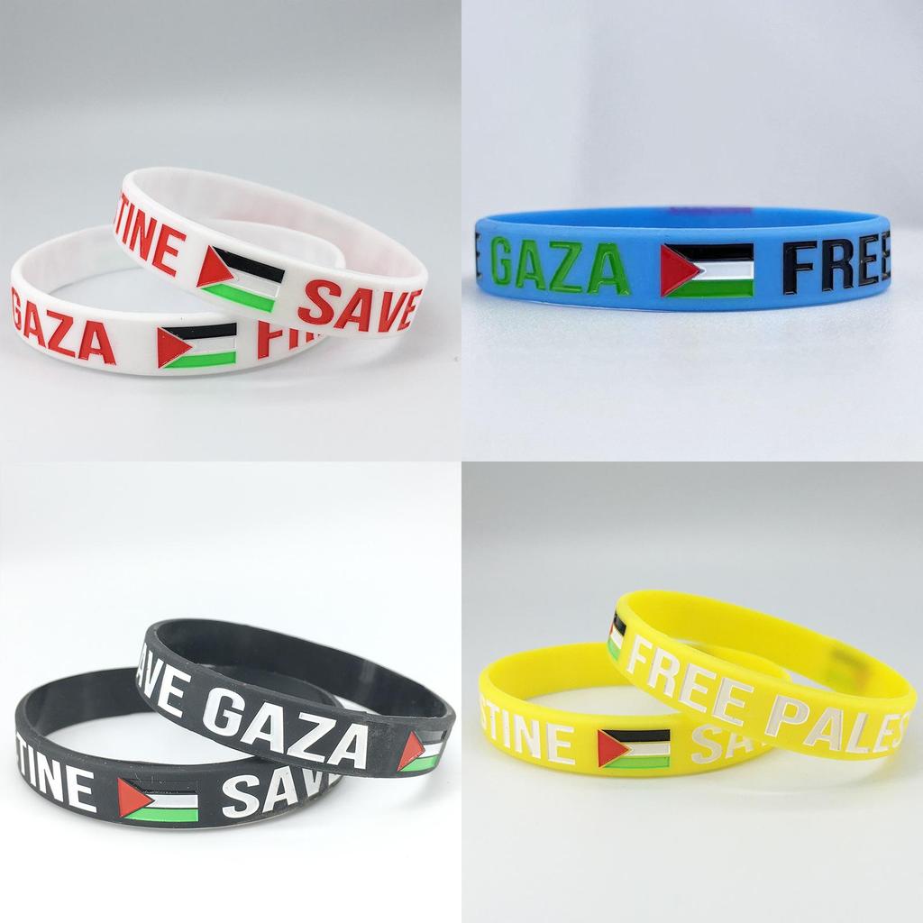 Kostenloses Palästina Gedenk-Silikonarmband mit geometrischem Design Umweltfreundlich