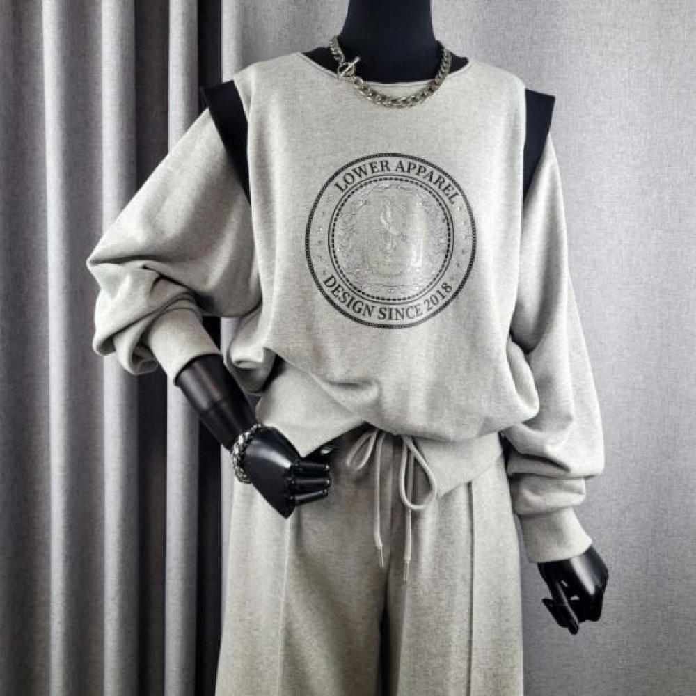 C S In The Room blaCk Label Lower letterIng CubiC Slit wIng Long Sleeve Sweat 3C