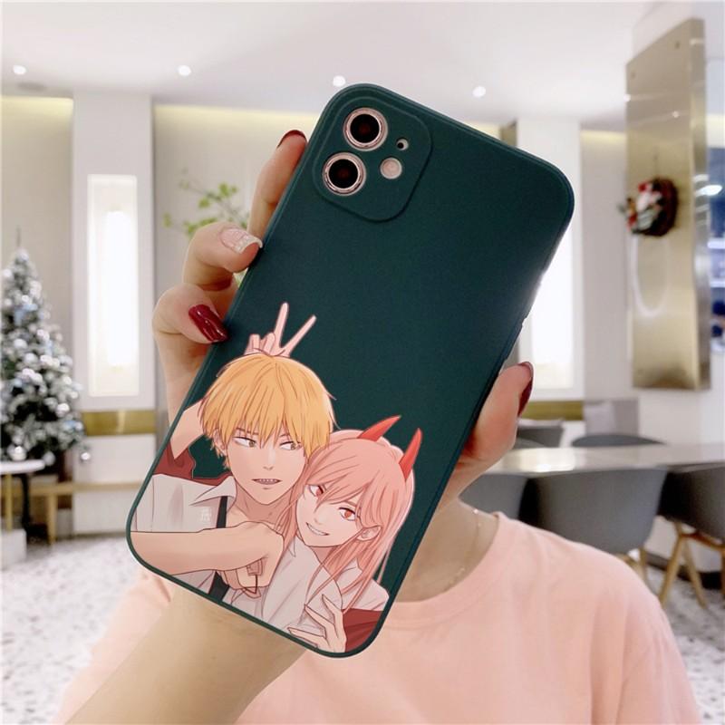 Japan Chainsaw Man Phone Case For IPhone 14 11 12 13 Pro Max X XR XSMax 6 6S 7 8 Plus SE 2022 Soft Square Color Phone Cover