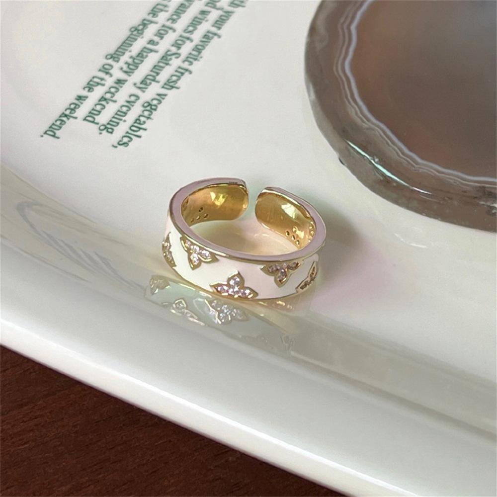 Color Enamel Fritillary Butterfly Ring Women's Open Index Finger Ring New Products