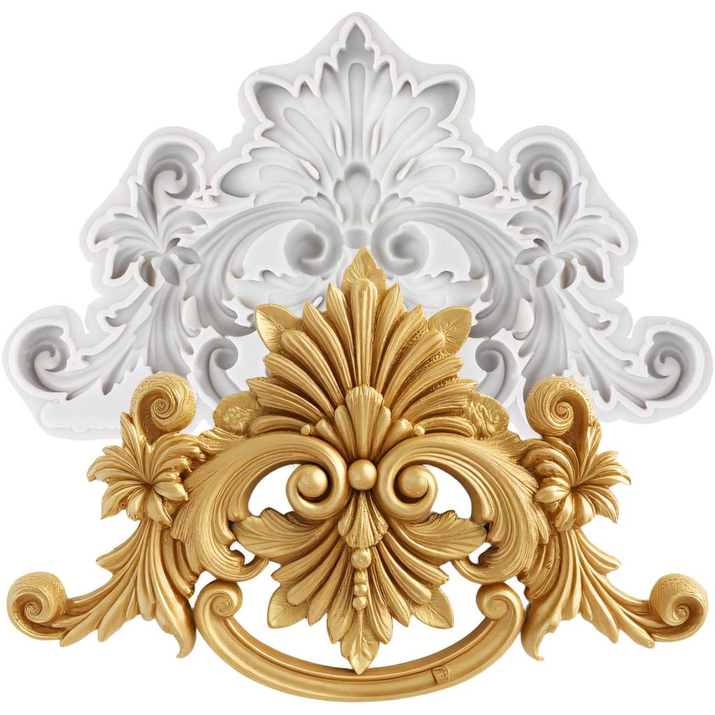 Baroque Silicone Mold Curlicues Scroll Lace Fondant Molds Cake Decorating Tools Cupcake Topper Candy Sugar Craft Gum Paste Polymer Clay