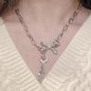 Cross Moonstone Necklace Women's Tide Cool Spice Girls Pendant Collarbone Chain Light Luxury Niche Neck Chain Premium Sense