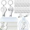 25 Sets Wedding Multi Function Bottle Opener Nail Clipper Wedding Favors Brewery Cards White Organza Bags For Party Supplies