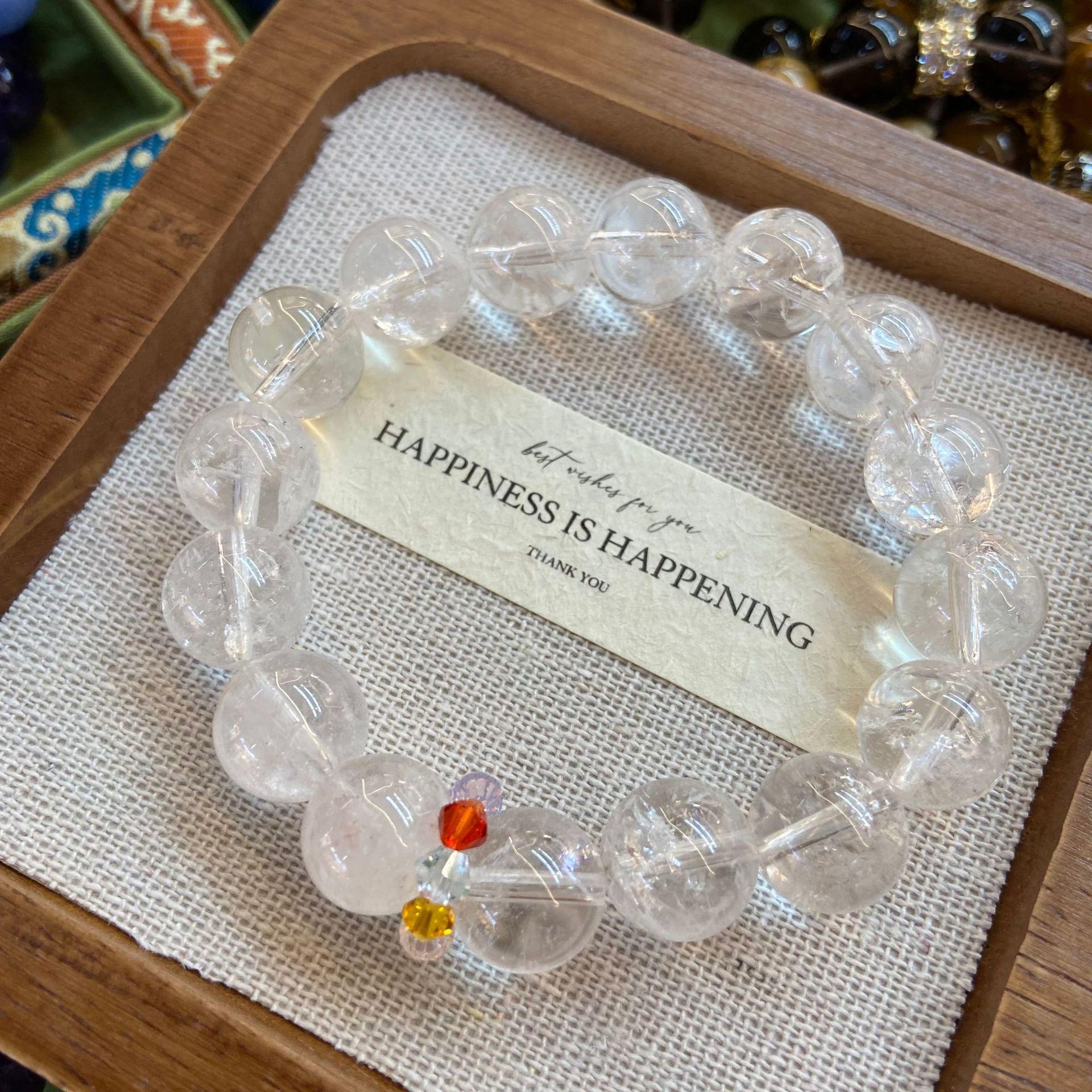 Natural 12M White Crystal Burst Crystal, Asai Crystal Rainbow Burst Crystal Bracelet, Single Circle Bracelet, Crystal Men S And Women S Bracelet.