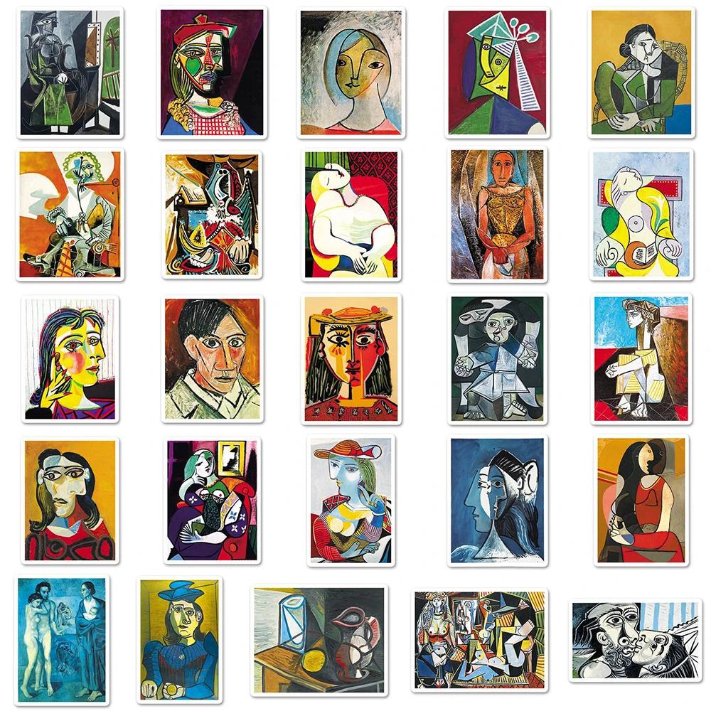 50Pcs Classic Picasso Abstract Art Painting Stickers Collection Decal Diy Phone Scrapbook Suitcase Laptop Sticker Toy Gift