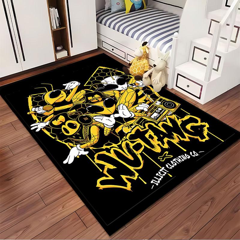 Wu-Tang Bee Themed Carpet suitable as a non-slip mat for the living room or bedroom sofa
