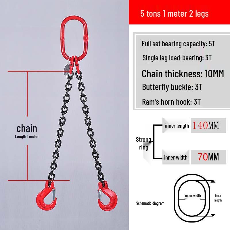 Multi-Hook Manganese Steel Chain Sling for Cranes & Forklifts