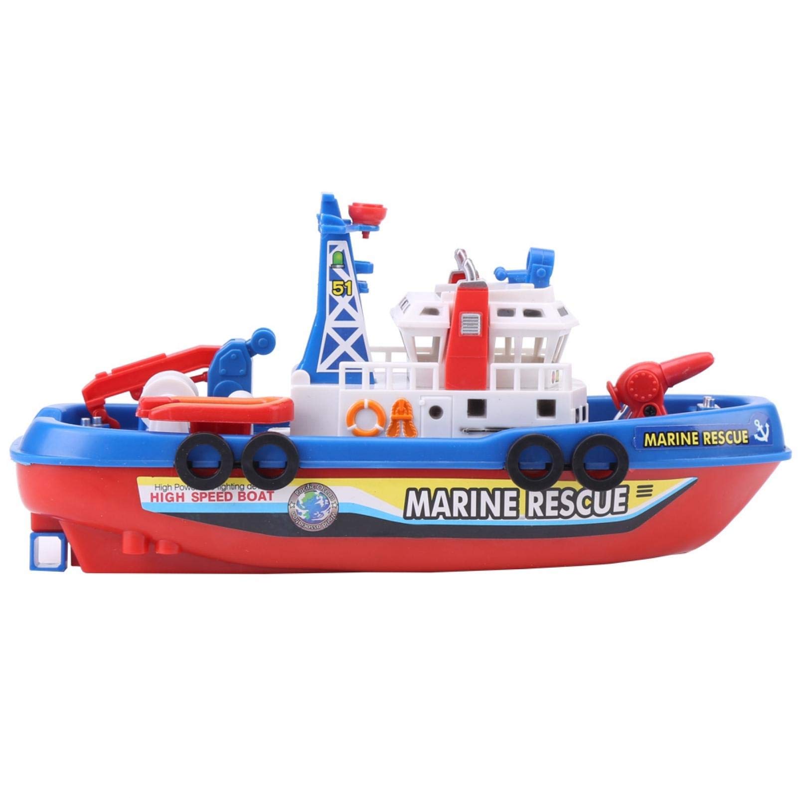 

Ship Model Toy, Sound Water Spray Kids Fireboat Toy Bath Toy with Automatic Pump, Durable Plastic for Kids