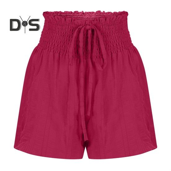 Pantalones cortos holgados de verano para mujer, cintura alta elástica, cordón ajustable, minifalda con volantes, pantalones cortos deportivos plisados y elásticos.
