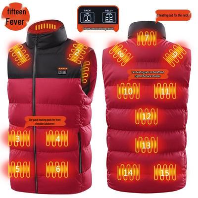 Dual Control USB Heated Vest - Large, Winter Warmth with Digital Display & Straight Hem