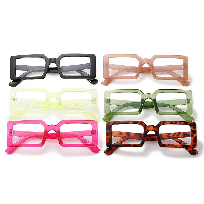 New Plain Anti-Blue Transparent Glasses Retro Literary Jelly Flat Glasses Can Be Equipped With Myopia Glasses Frame Tide