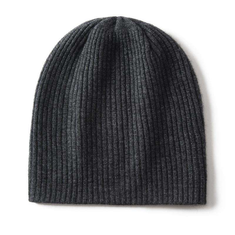 Cashmere Hat Autumn and Winter New Women's Color Matching Strip Warm Fashion Knitted Hat Casual Bag Head Flanged Hat