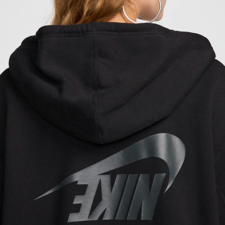 Nike Hooded Zipper Letter Logo Printed Long Sleeve Sweatshirt Women sweatshirt Gray FV7516-010