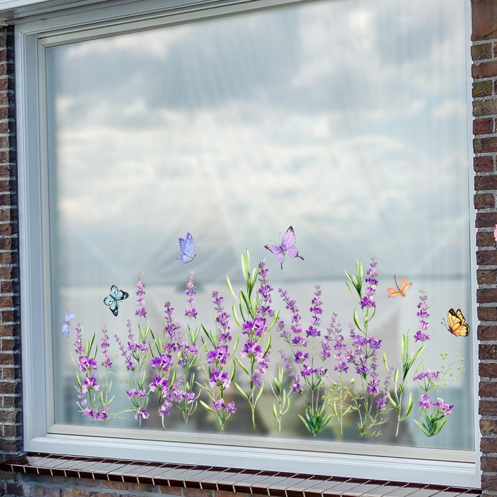 Floral Window Clings Window Decals Easy Damp-apply Installation