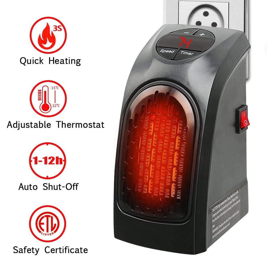 Mini Plug-in LED Electric Personal Heater Portable Electric Air Heater EU PLUG