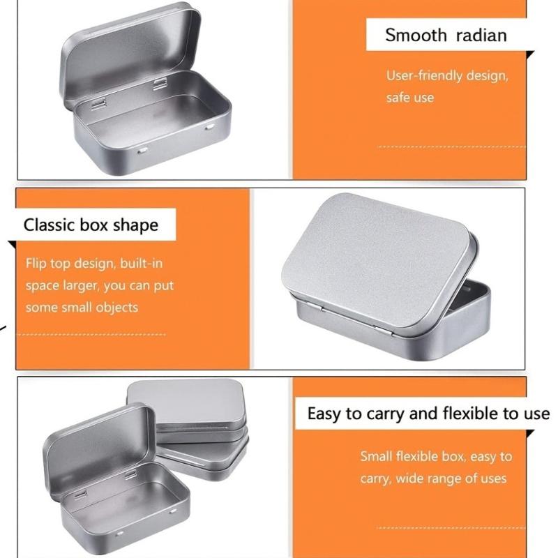 40-Pack Aluminum Storage Boxes with Hinged Lids Portable Rectangular Tin Containers for Small Items Gift Card Holders Organizer