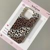 INS Diamond Edged Leopard Print Silicone Phone Case For iPhone 17 17Air 13 16 15 14 12 11 Pro Max Lychee Grain Soft Cover Funda