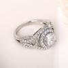 Huitan Elegant Women Ring for Wedding Engagement Promise Accessories Inlaid Brilliant Cubic Zirconia Aesthetic Fashion Jewelry