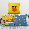 Cute Cartoon Art Duck L-line F-friends S-Sally Cushion Cover Soft Pillow Case for Sofa Living Room Home Decor Protective Covers