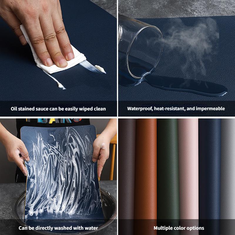 Double-sided Leather Dining Table Mat, Desktop Decoration, Home Dining Plate Mat, Anti Slip Bowl Mat, Thermal Insulation Mat