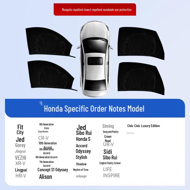 Car Window Sunshade & Anti-Mosquito Mesh Curtain for Privacy and Insect Protection