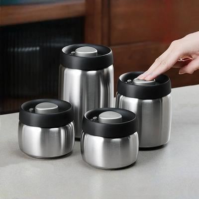 Réservoir scellé sous vide Réservoir de stockage de grains de café Ménage 304 acier inoxydable Récipients de stockage alimentaire Récipient scellé étanche à l'humidité