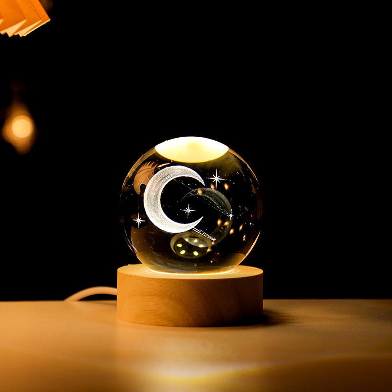 Crystal Ball USB Night Light Romantic Desktop Ornaments Unique Anniversary Gift
