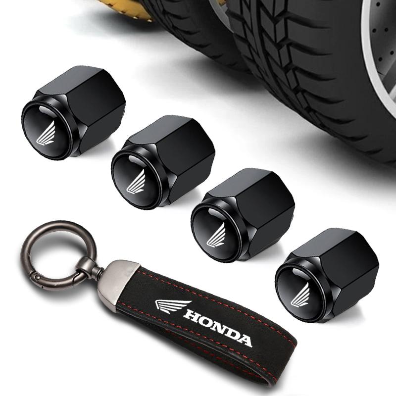 Motorcycle Tire Wheel Valve Caps Cover Suede Car Keychain Keyring For HONDA Hornet NT1100 CBR CB Shadow PCX VFR XADV Forza rlsh58