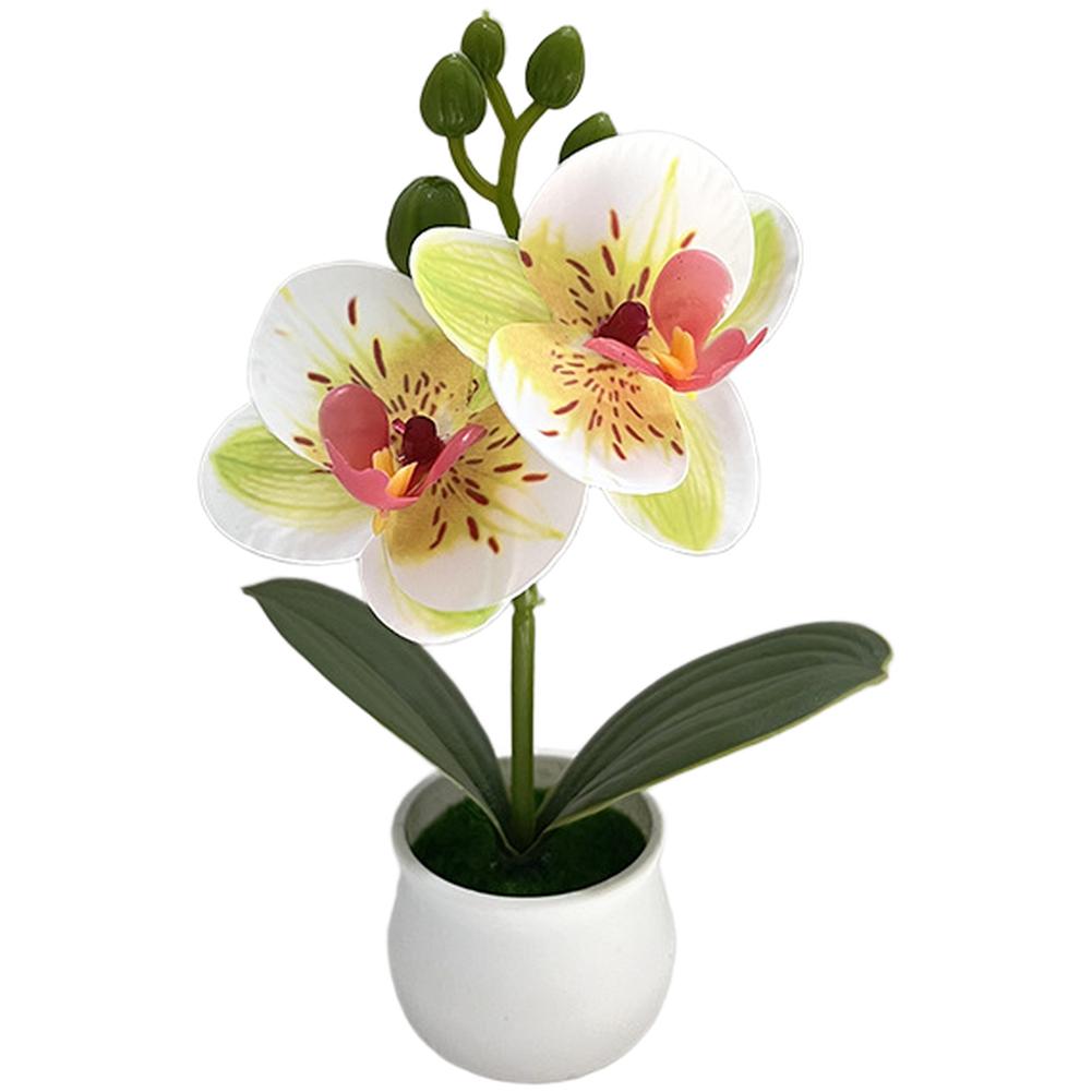 Wedding Centerpiece Artificial Orchid Lifelike Simulation Plastic Construction Low Maintenance Decoration Yellow
