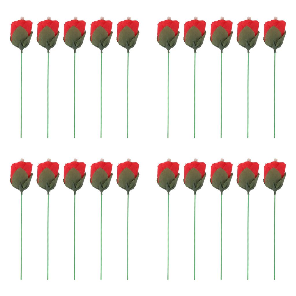 20 Adet Alev Çıkan Gül Zarif Çiçek Gül Hileleri Oyuncaklar Profesyonel Sihirbaz Aksesuarları için