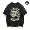 SAINT VANITY Koszulka Oversize z Graficznym Nadrukiem Grunge Męska Damska 2026 Streetwear Y2K Vintage Bawełniana z Krótkim Rękawem