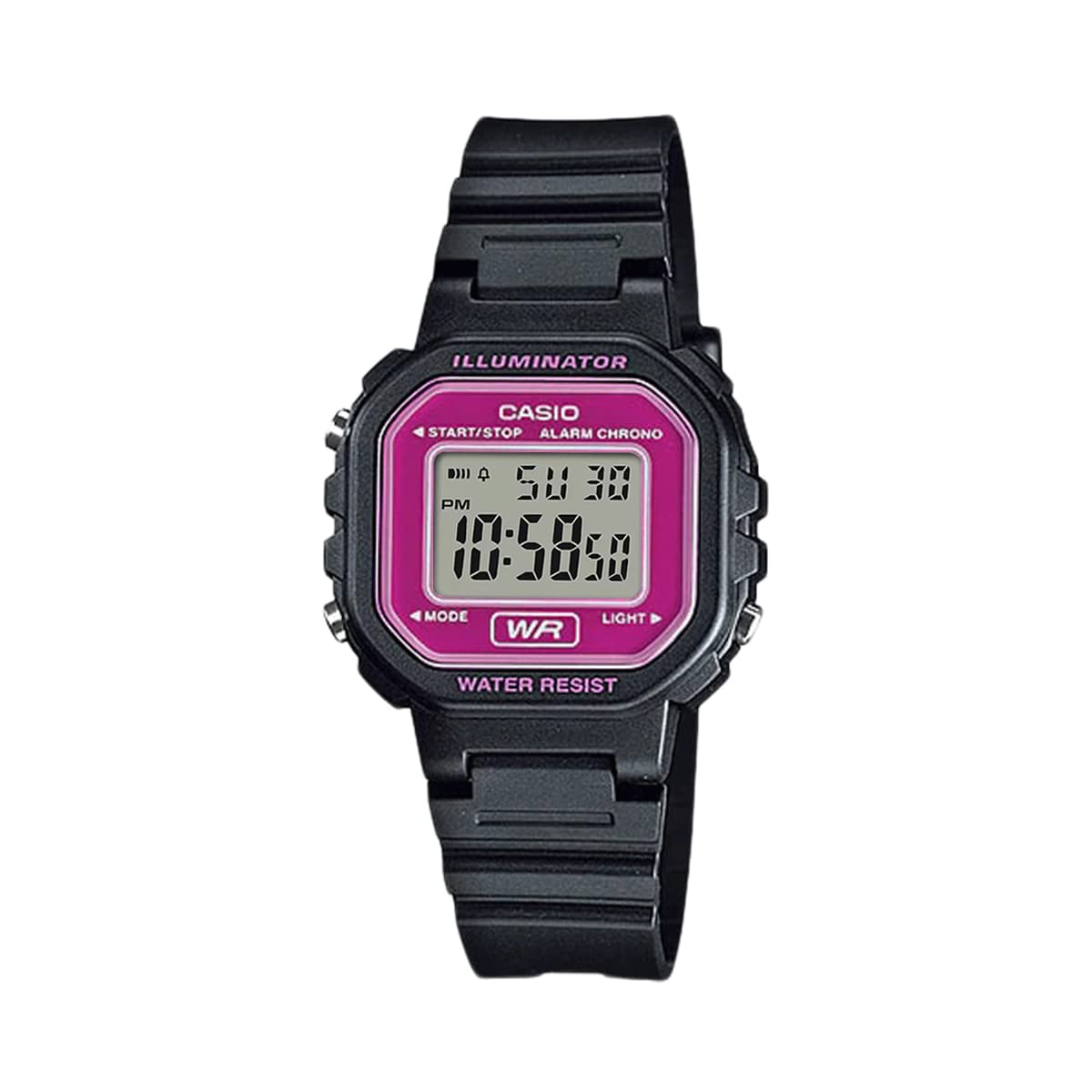 

Casio LA-20WH-4A Digital Watch for Women and Girls, Black and Pink, International Model [Parallel Import]