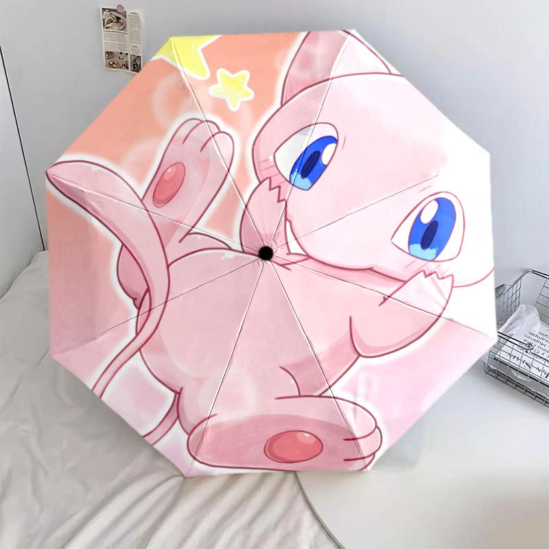 

Mew pattern, automatic folding umbrella, portable and foldable design, 8 ribs, a Christmas or birthday gift.