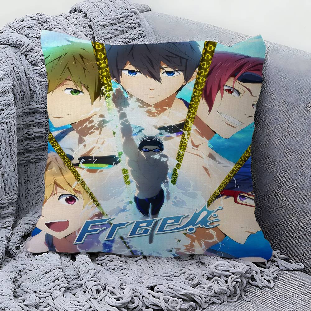 Anime Free Iwatobi Swim Club Cushion Cover Car Throw Pillow Case For Sofa Car Christmas Gift xcm xcm