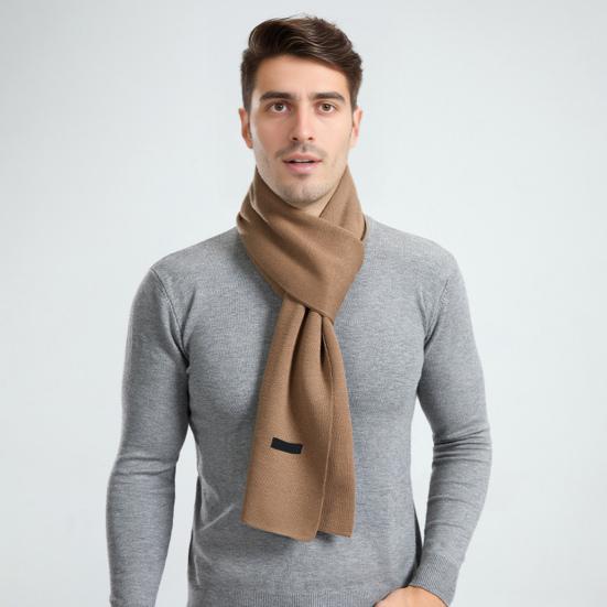 Men Warm Scarf 71" Solid Color Business Style Scarf Autumn And Winter Imitation Cashmere Scarf for Work Street Date