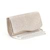 Modische Glitzer-Handtasche Silberfarbene Clutch Kettentasche Kette Schulter Elegante Lange Geldbörse Abend