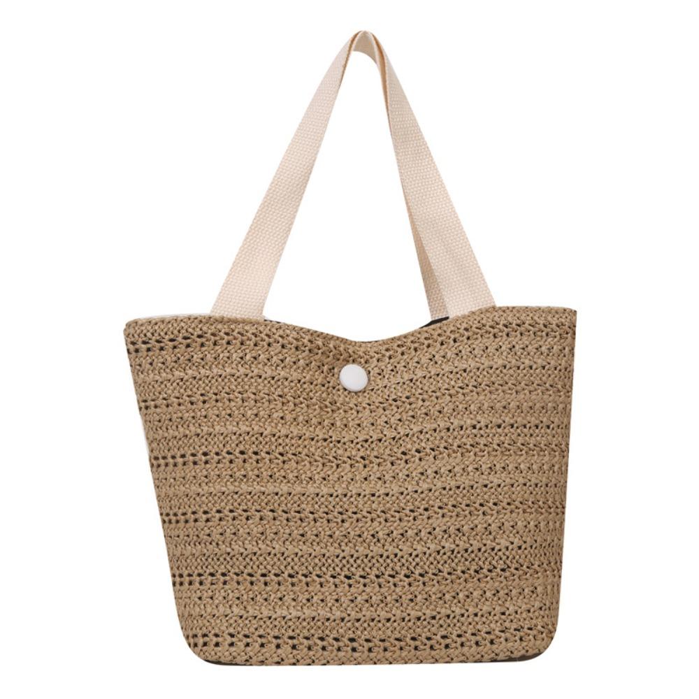 Large Capacity Straw Bag Small Cloth Bag Tote Bag Practical Lunch Bag  for Home белый