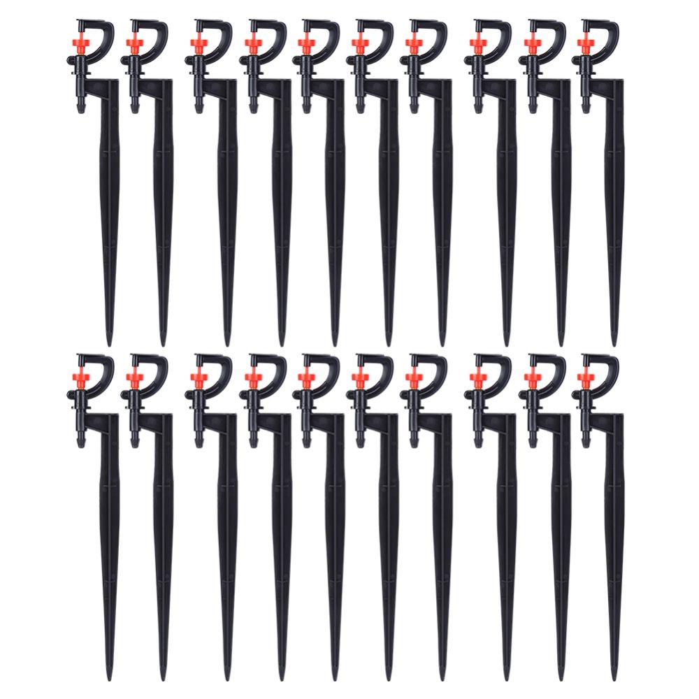 20PCS Wide Coverage Rotating Sprinkler Nozzle Plastic Micro Spray Head Flower Bed Irrigation