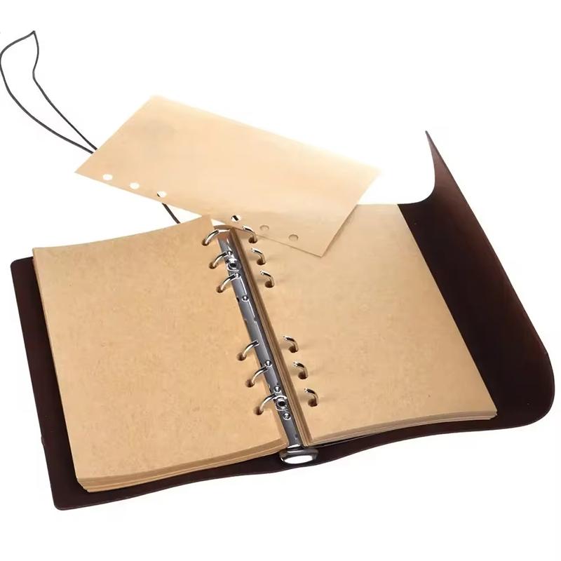 Retro Notebooks Journals Agenda Binder Sketch Book Leather Soft Cover Replaceable Kraft Paper Inner Korean Stationery