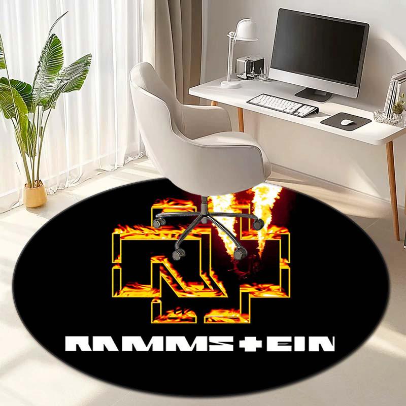 Famous German Rock Heavy Metal Band Rammstein Tile Lindemann Circular Carpet Decoration Anti Slip Home Table and Chair Mat Aisle Door Mat Carpet D15