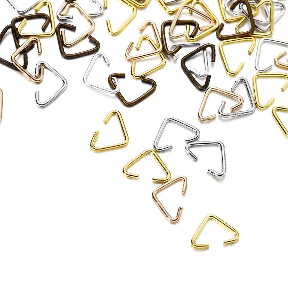 100Pcs/Lot 6x9mm Metal Iron Triangle Pendants Clips Clasps Buckle for DIY Earrings Bracelet Necklace Jewelry Making Accessories