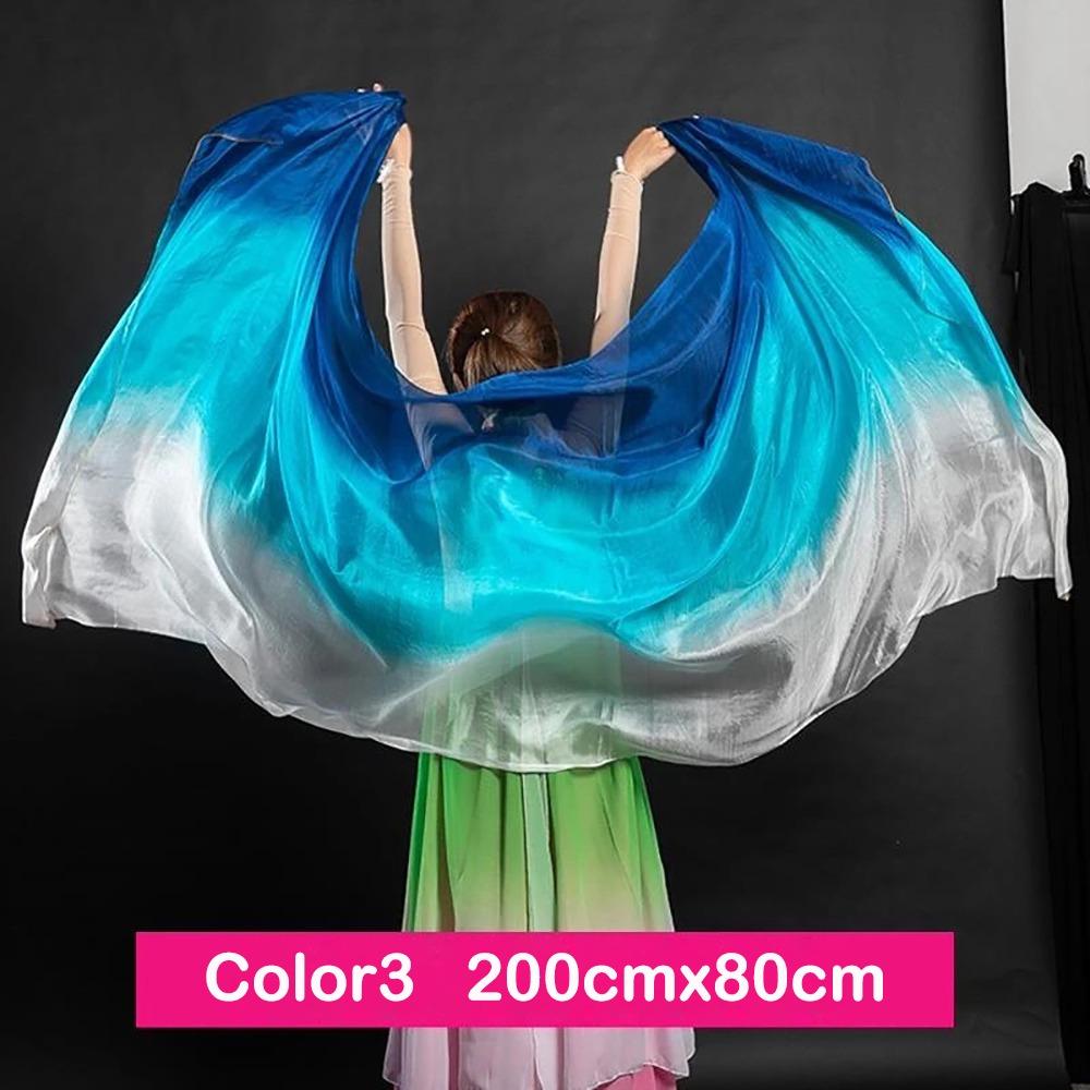 Long Latin Belly Dance Shawls Gradient Color Dancing Scarf Fashion Performance Shawl