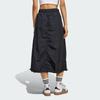 Adidas Originals Ss25 Woven Mid Skirt Fashion Comfortable Soft Skin-Friendly Casual Long Skirt Women Skirts Black JD2581