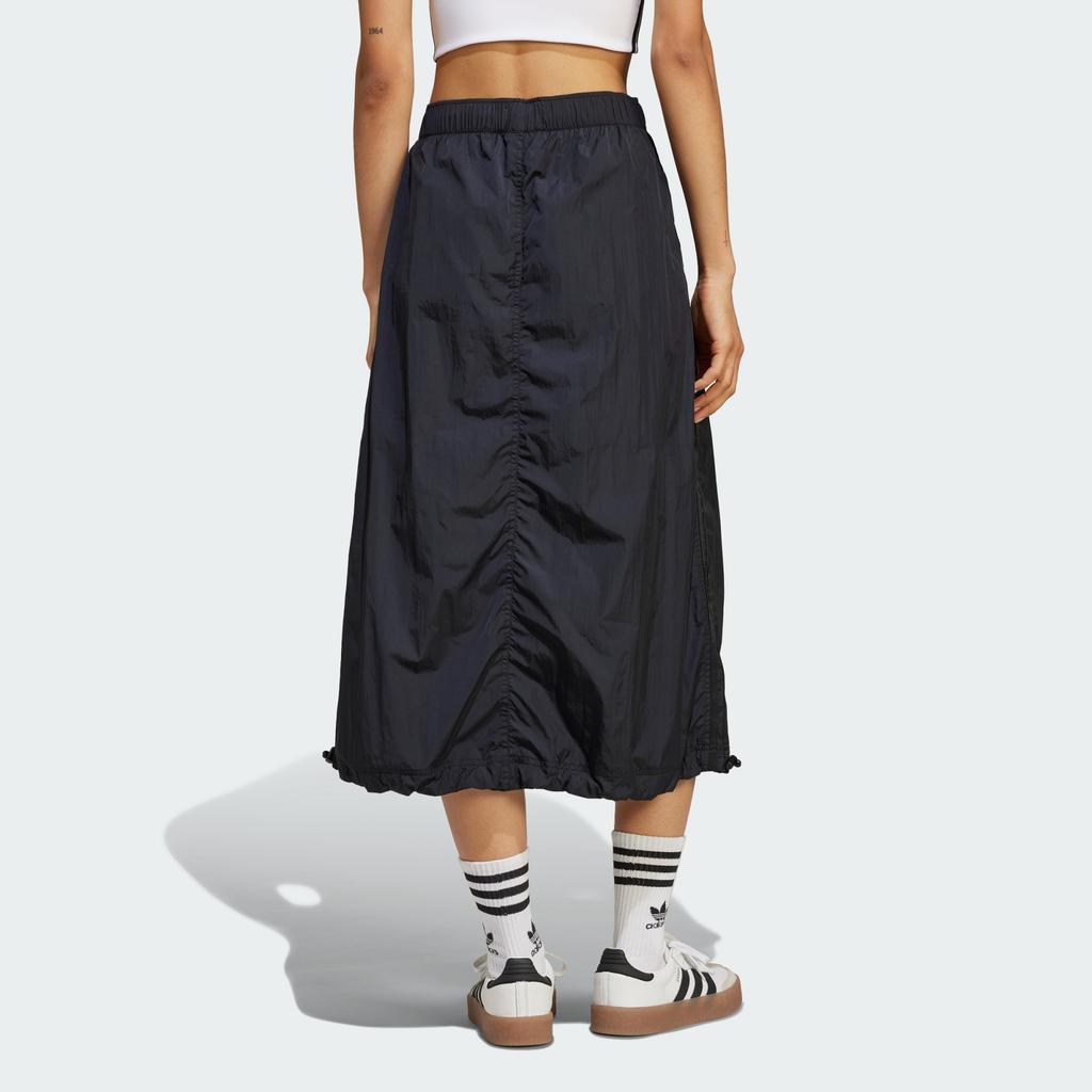 Adidas Originals Ss25 Woven Mid Skirt Fashion Comfortable Soft Skin-Friendly Casual Long Skirt Women Skirts Black JD2581