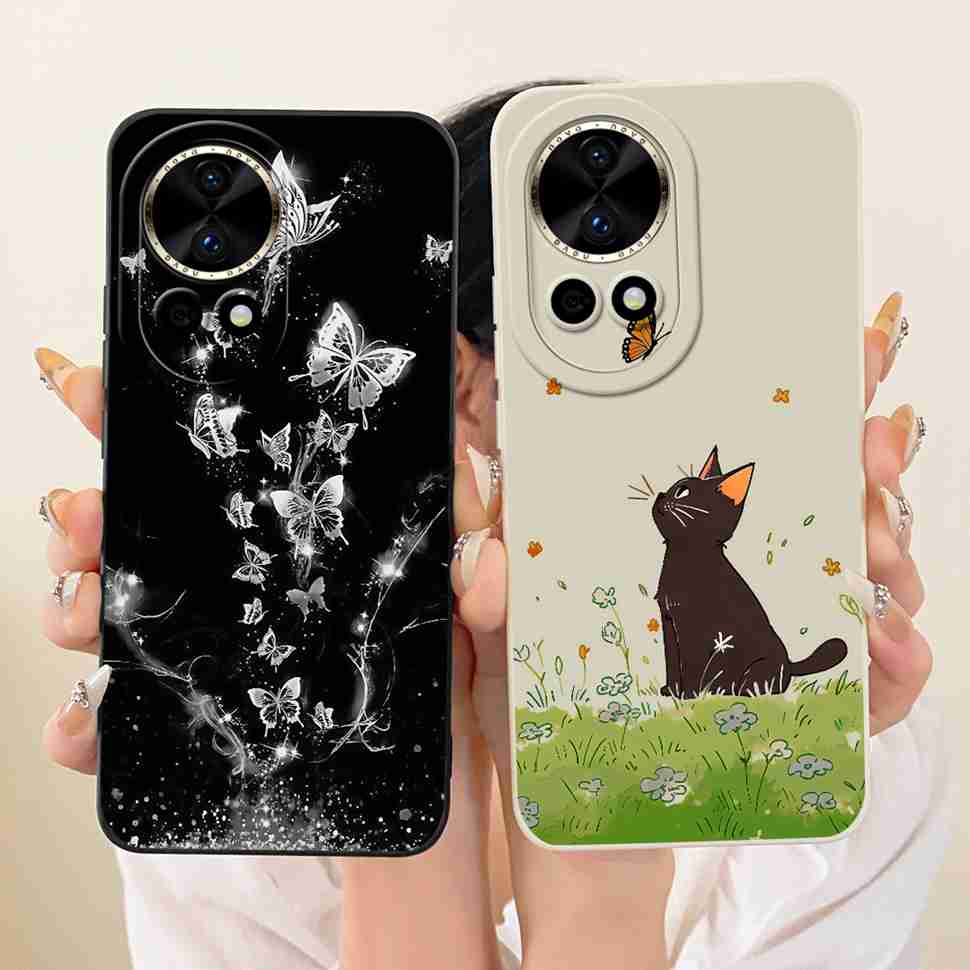 Neu Für Huawei nova 12 5G BLK-AL00 Hülle Luxus Blume Schmetterling Silikon Rückseite Für Huawei Nova12 5G Handyhüllen Bumper