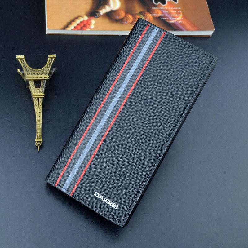 

Мужские модные длинные кошельки винтажный дизайн из искусственной кожи кошелек с держателем для карт 18.5*9*2cm чёрный