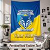 Nástěnná tapiserie s vlastním jménem a textem, Dekorativní tapiserie Warrington Wolves FC pro ložnici